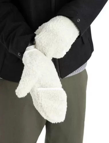 Icebreaker Unisex RealFleece High Pile Mittens - ecru hthr