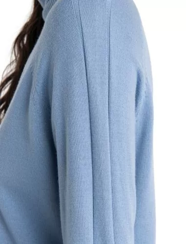 Icebreaker Women MerinoFine Luxe LS High Neck Sweater - kyanite