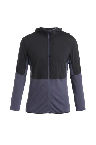 Icebreaker Men Merino 200 Realfleece Descender LS Zip Hoodie - black (Grösse: XXL)
