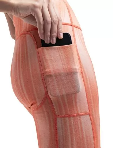 Icebreaker Women Merino 260 Fastray II 25" High Rise Tights Light Reflections AOP - tang