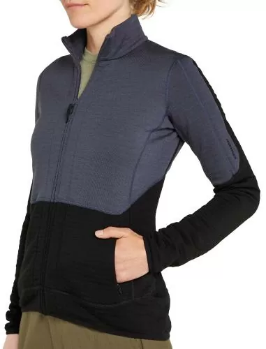 Icebreaker Women Merino Mer 400 RealFleece Descender LS Z - graphite