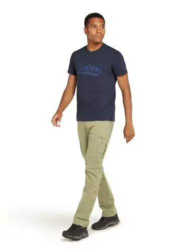 Icebreaker Men Merino Mer Central Classic SS Tee Alps 3D - midnight navy