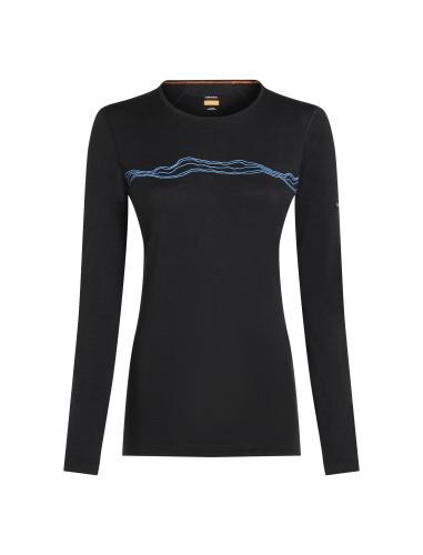 Icebreaker Women Merino Mer 200 Oasis LS Crewe Mountain Pulse - black (Grösse: XL)