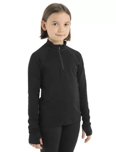 Icebreaker Kids Merino 260 Tech LS Half Zip - black