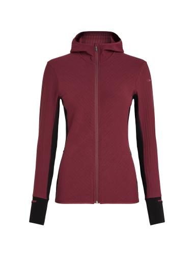 Icebreaker Women Merino Descender LS Zip Hood - port (Grösse: S)