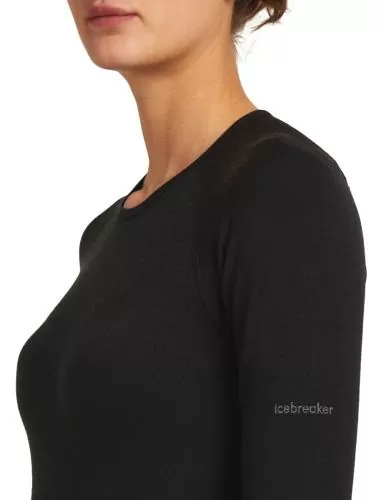 Icebreaker Women Merino Blend 260 Zoneknit Seamless LS Crewe - black