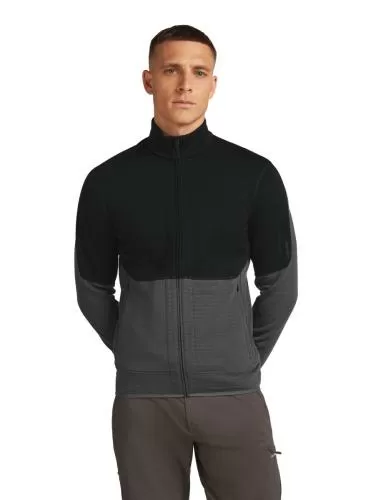 Icebreaker Men Merino 400 RealFleece Descender LS Zip - black
