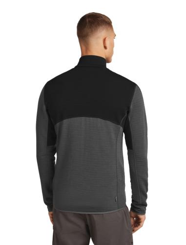 Icebreaker Men Merino 400 RealFleece Descender LS Zip - black