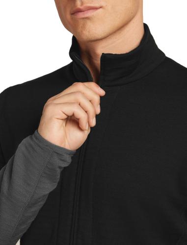 Icebreaker Men Merino 400 RealFleece Descender LS Zip - black