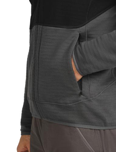 Icebreaker Men Merino 400 RealFleece Descender LS Zip - black