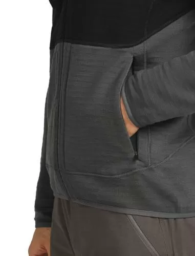 Icebreaker Men Merino 400 RealFleece Descender LS Zip - black