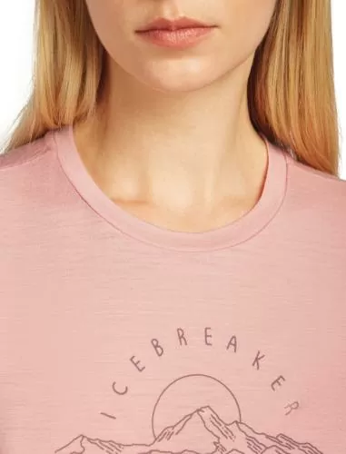 Icebreaker Women Merino 150 Tech Lite SS Tee Sunrise Summit - blush
