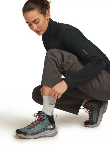 Icebreaker Women Merino Hike+ Light Crew - blizzard hthr