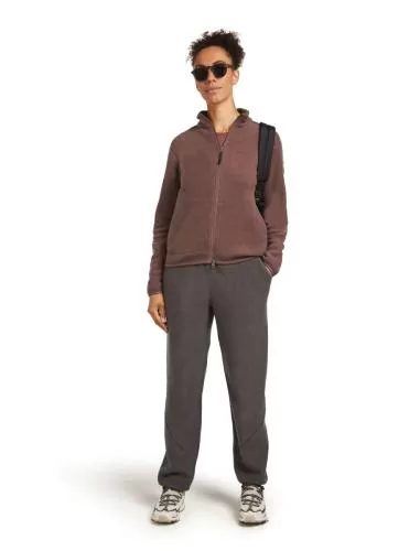 Icebreaker Women Merino Blend 800 RealFleece Classic Pile LS Zip - carob