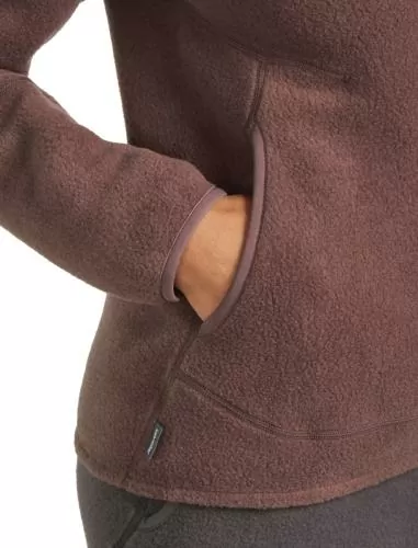 Icebreaker Women Merino Blend 800 RealFleece Classic Pile LS Zip - carob