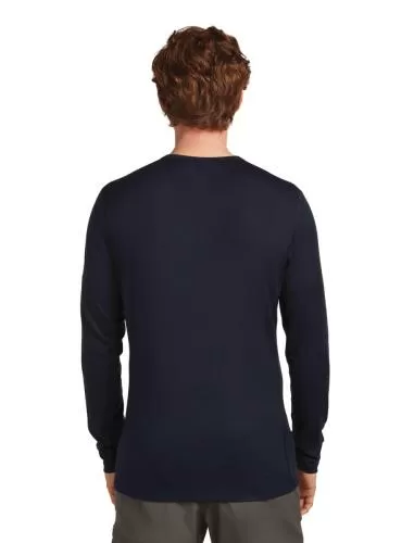 Icebreaker Men Merino 200 Oasis LS Crewe Elevation Line - midnight navy