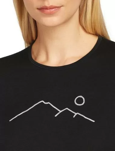 Icebreaker Women Merino 200 Oasis LS Crewe Rainer Ridge - black