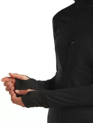 Icebreaker Women Merino Blend 300 RealFleece Descender LS Zip Hoodie - black
