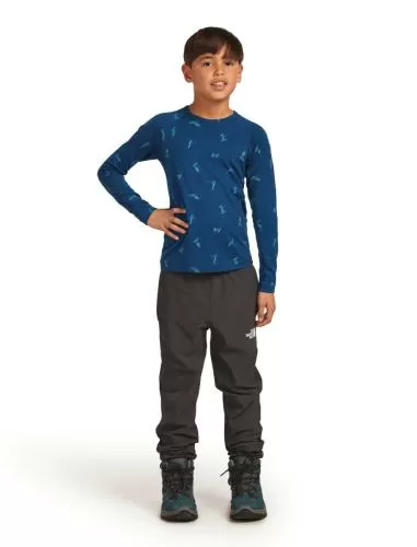 Icebreaker Kids Merino 200 Oasis LS Crewe Snow Day - atlantis