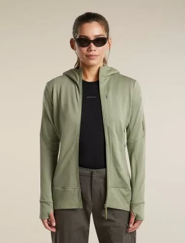 Icebreaker Women Merino Mer 260 Quantum IV LS Zip Ho - lichen