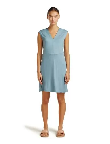 Icebreaker Women Merino 200 Granary Sleeveless V Neck Dress - flint blue