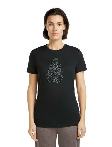 Icebreaker Women Merino 150 Tech Lite SS Tee Hike Path - black