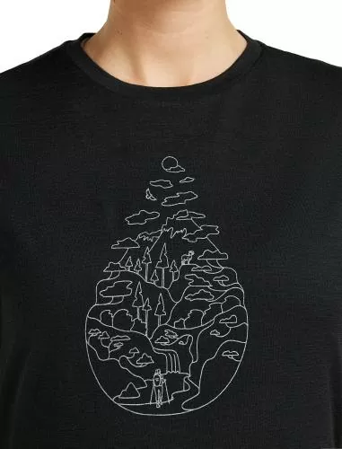 Icebreaker Women Merino 150 Tech Lite SS Tee Hike Path - black