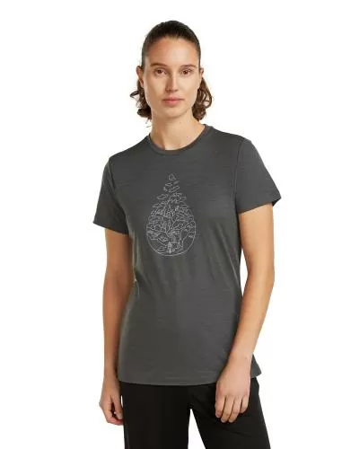 Icebreaker Women Merino 150 Tech Lite SS Tee Hike Path - obsidian
