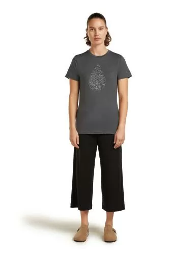 Icebreaker Women Merino 150 Tech Lite SS Tee Hike Path - obsidian