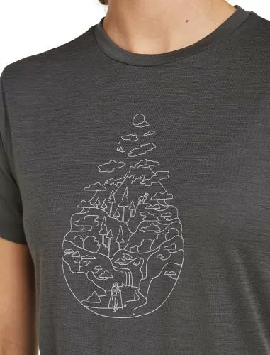 Icebreaker Women Merino 150 Tech Lite SS Tee Hike Path - obsidian