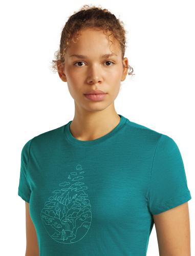 Icebreaker Women Merino 150 Tech Lite SS Tee Hike Path - tidal teal