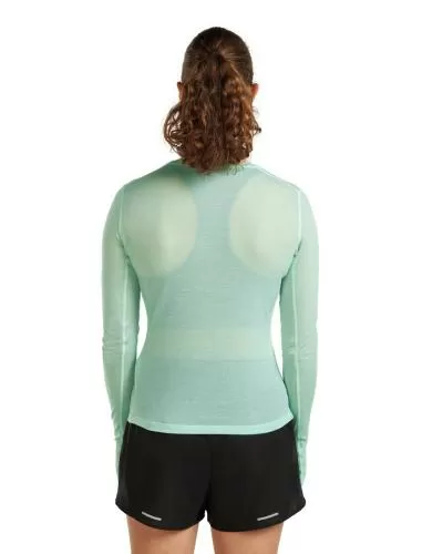 Icebreaker Women Merino Blend 75 Cool-Lite Featherlight LS Crewe - mint