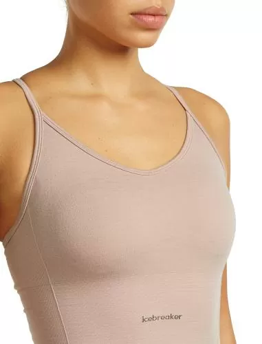 Icebreaker Women Merino Blend 260 Seamless Rib Strappy Tank - pink quartz