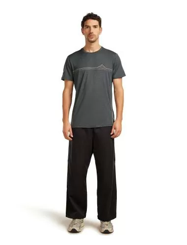 Icebreaker Men Merino 150 Tech Lite SS Tee Range Stripes - obsidian