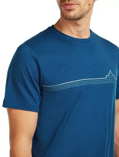 Icebreaker Men Merino 150 Tech Lite SS Tee Range Stripes - atlantis