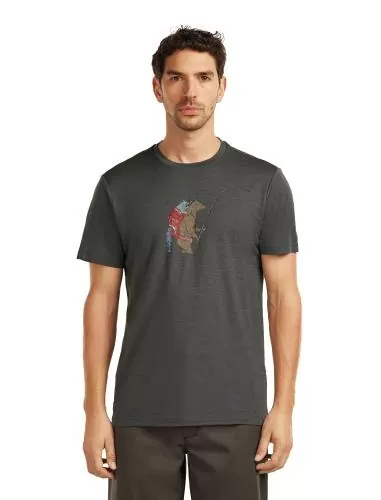 Icebreaker Men Merino 150 Tech Lite SS Tee Bear Catch - obsidian