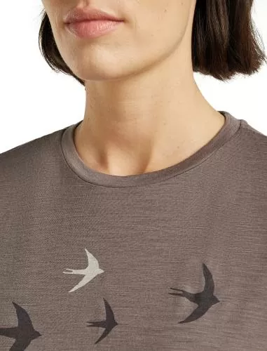 Icebreaker Women Merino 150 Tech Lite SS Tee Bird Transit - porcini