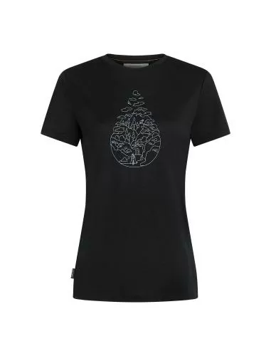 Icebreaker Women Merino 150 Tech Lite SS Tee Hike Path - black