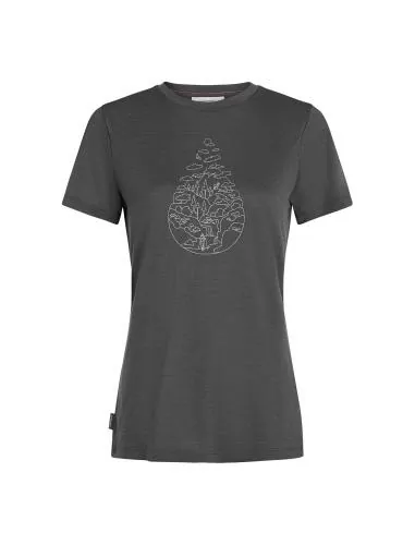 Icebreaker Women Merino 150 Tech Lite SS Tee Hike Path - obsidian