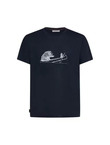 Icebreaker Men Merino Blend Core SS Tee Canoe Companions - midnight navy