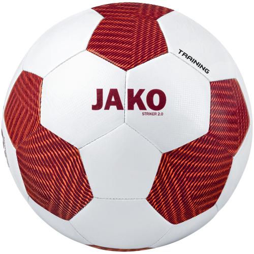 Jako Trainingsball Striker 2.0 - weiß/weinrot/neonorange (Grösse: 5)