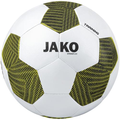 Jako Trainingsball Striker 2.0 - weiß/schwarz/soft yellow (Grösse: 4)