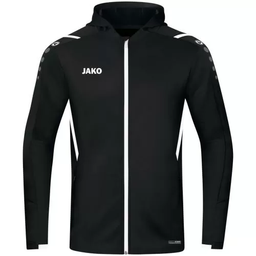 Jako Kinder Trainingsjacke Challenge mit Kapuze - schwarz/weiß
