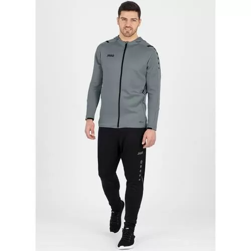 Jako Hooded Jacket Challenge - stone grey/black