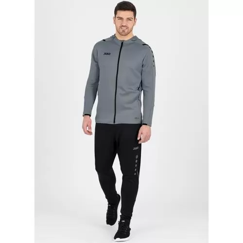Jako Children Hooded Jacket Challenge - stone grey/black