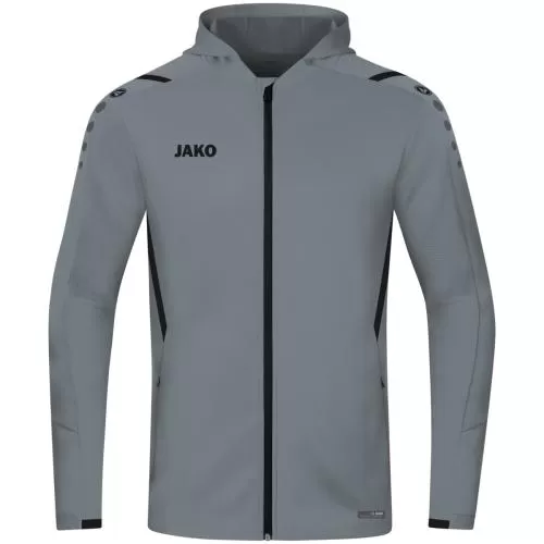 Jako Children Hooded Jacket Challenge - stone grey/black