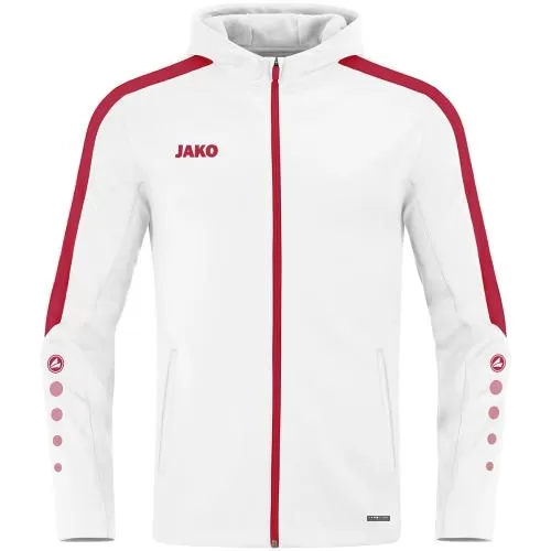 Jako Hooded Jacket Power - white/red