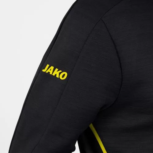 Jako Children Leisure Jacket Challenge With Hood - black melange/citro