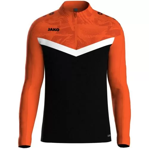 Jako Children Zip top Iconic - black/neon orange