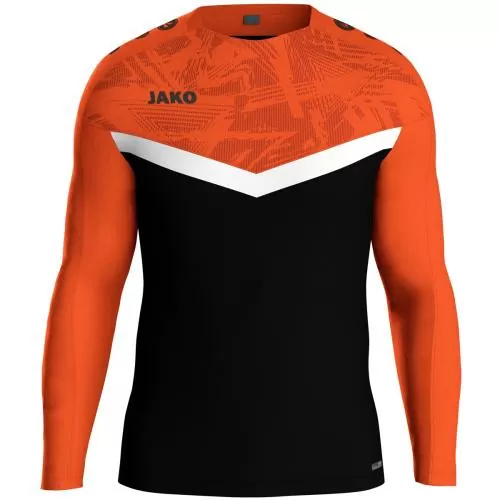 Jako Children Sweater Iconic - black/neon orange